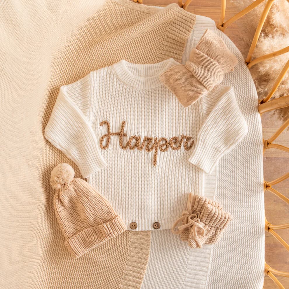 Personalized hand embroidered sweater